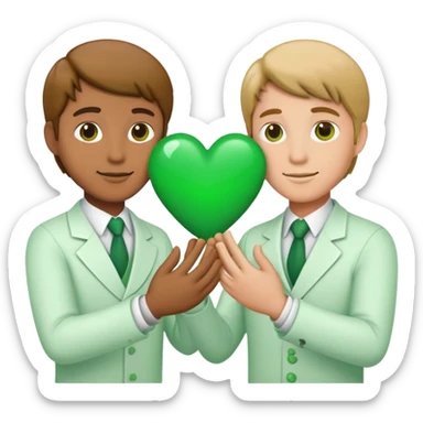 Two hans making a green heart  sticker