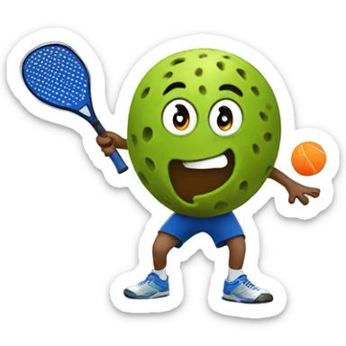 Kiwi playing pickleball sticker