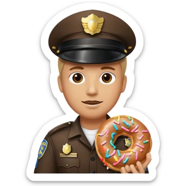 Police officer trooper donut sticker