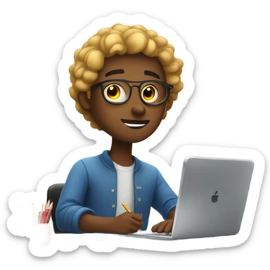 A guy creating emojis sticker