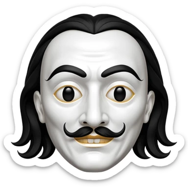 Money Heist, Dali mask (black-white), realistic sticker