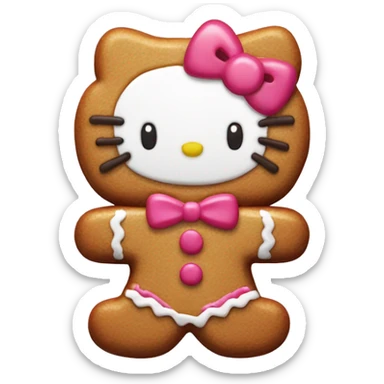 Hello kitty gingerbread man style sticker