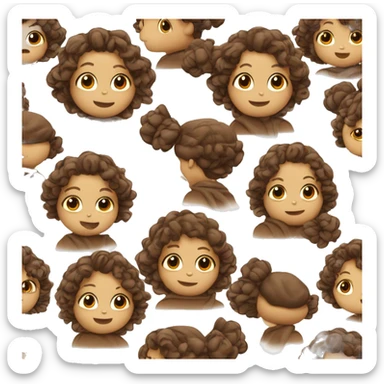 bambino di pelle bianca capelli ricci marroni sticker