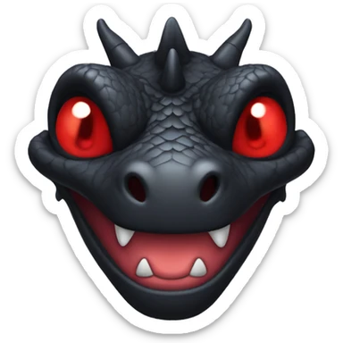 black dragon with red eyes sticker