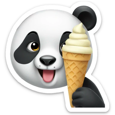 Panda eating ice cream sticker
