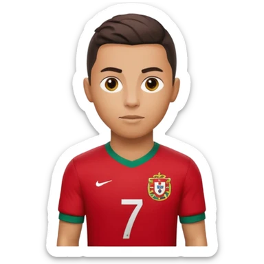 red Portugal football shirt with Ronaldo on the back sticker