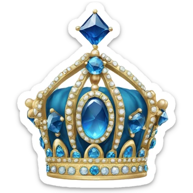 empress crown with blue diamonds and jewels  sticker