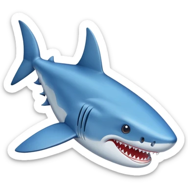 Un tiburón con zapatillas azules sticker