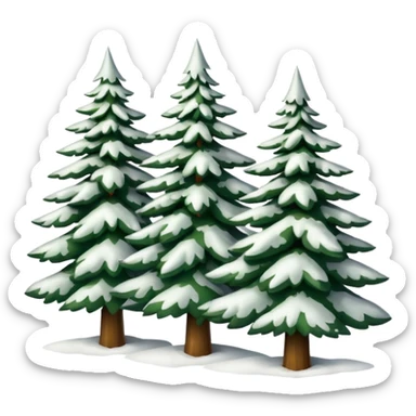 10 Snowy Fraser fir trees sticker