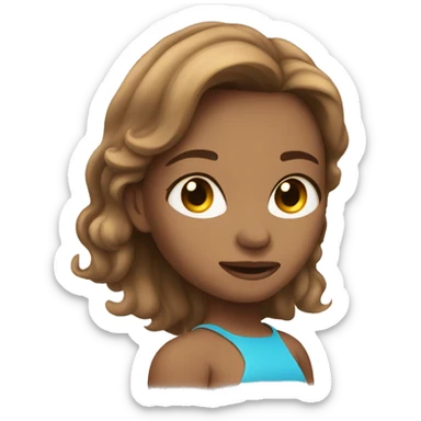 sunbathing light brown hair girl  sticker