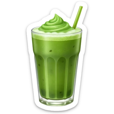 realistic green iced matcha drink sticker