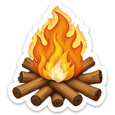 Campfire and wool felt texture sticker