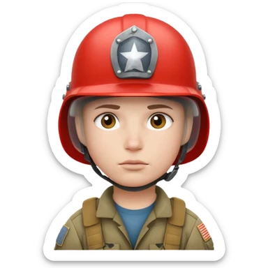 make a brave US soldier with white and natural skin like a human sticker