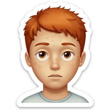 portrait of a freckled boy with a bruise under left eye sticker
