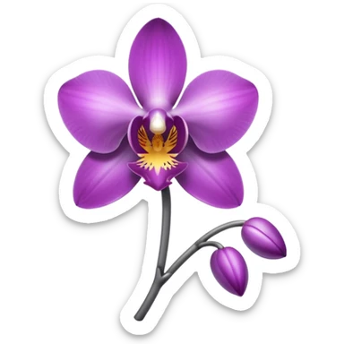 metallic chrome minimalistic all gray orchid sticker