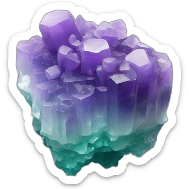 Fluorite crystal cluster sticker