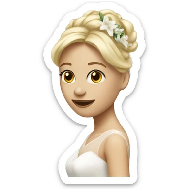 Wedding blond girl sticker
