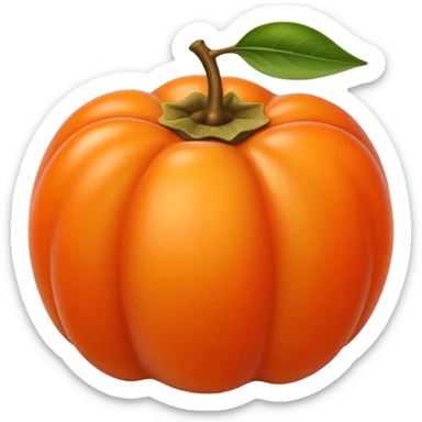 persimmon fruit smooth no parts on skin sticker