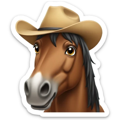 horse with cowboy hat sticker