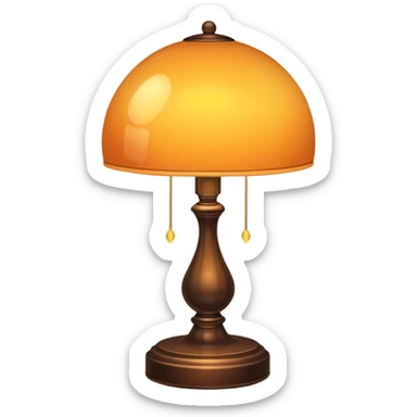 Lamp with warm glow sticker
