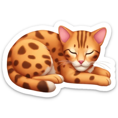 The red leopard cat is sleeping sticker