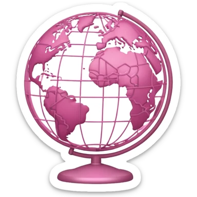pink and light pink world globe with network nodes and lines sticker