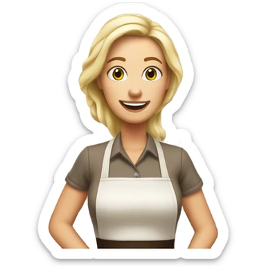Blonde women barista  sticker