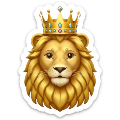 Lion King – proud golden lion wearing a tall jeweled crown. sticker
