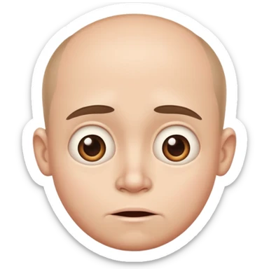 Funny caricature style cartoon, big head and small body sticker