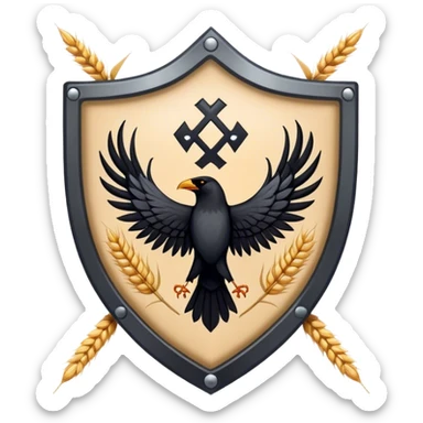 weat and crow runic blason shield sticker