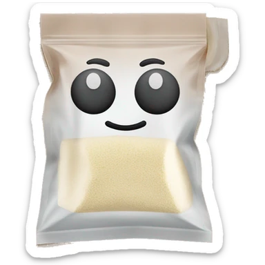 Pocket sized see through ziplock bag of flour sticker