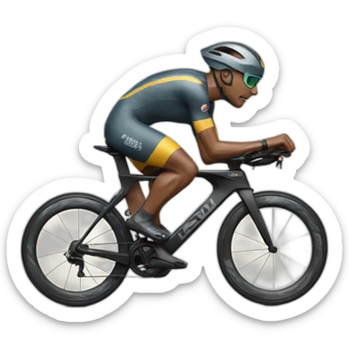 Cat racing Ironman in WINDRUSH kit wearing a helmet sticker