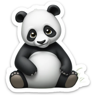 A panda sitting on the ground, with the same trunk as an elephant sticker