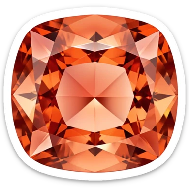 Cushion cut Padparadscha sapphire with salmon coral color and exceptional brilliance sticker