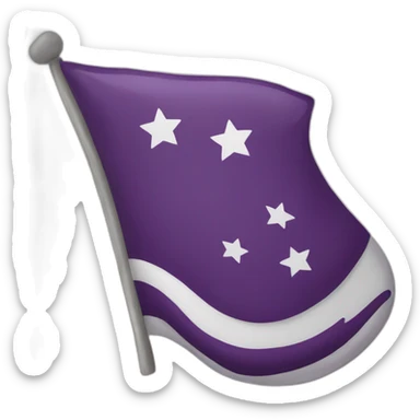 aubergine + white flag sticker