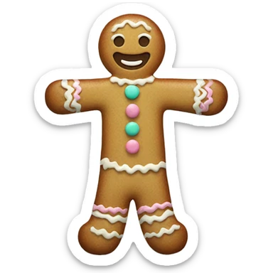 Pastel gingerbread man sticker