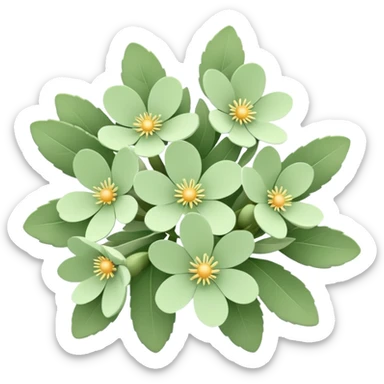 Sage green flowers sticker