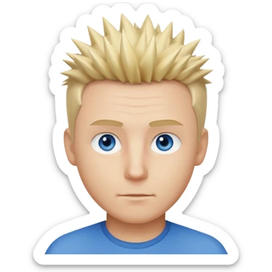 white man short spike hair blond sticker
