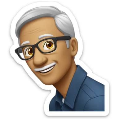 Emijis avec des lunettes étant sérieux sticker