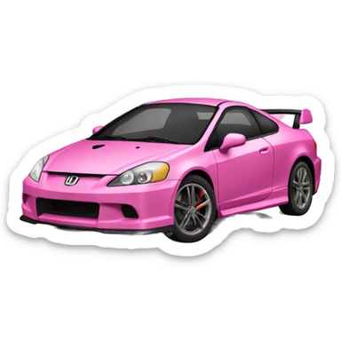 Pink Honda rsx with glitter sticker
