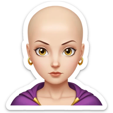 Bald girl with super powers  sticker