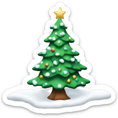 Christmas tree with snow sticker