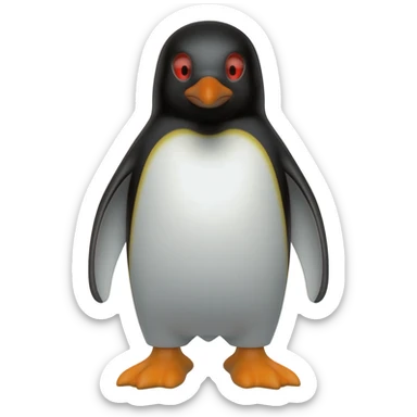 Penguin with red eyes sticker