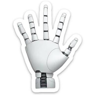 robotic hand paper chosen for rock paper scissors sticker