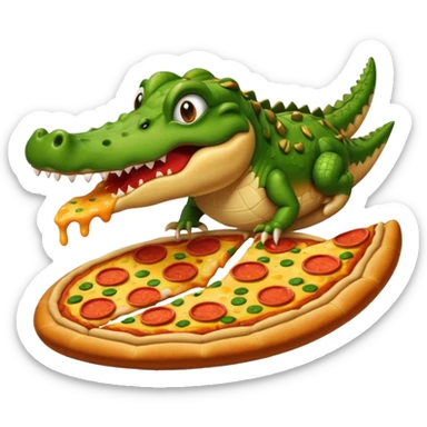 Bombardino crocodile eats pizza🍕🍕 sticker