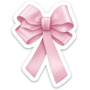 light pink ribbon bow sticker