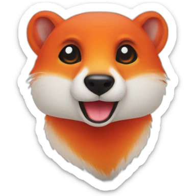 mongoose red white orange on a pillow sticker