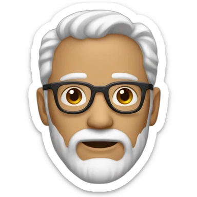 Homme chauve 60 ans avec barbichette sticker