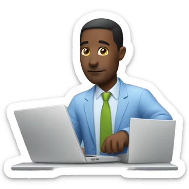 private man who is trading stocks at a laptop sticker