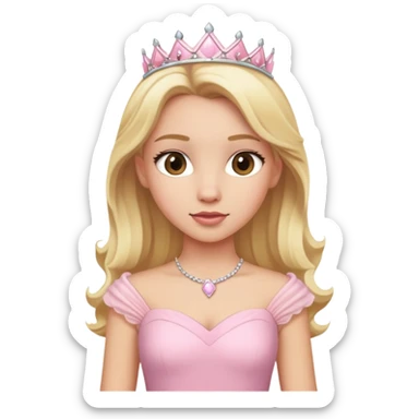 blonde princess with light pink dress sticker